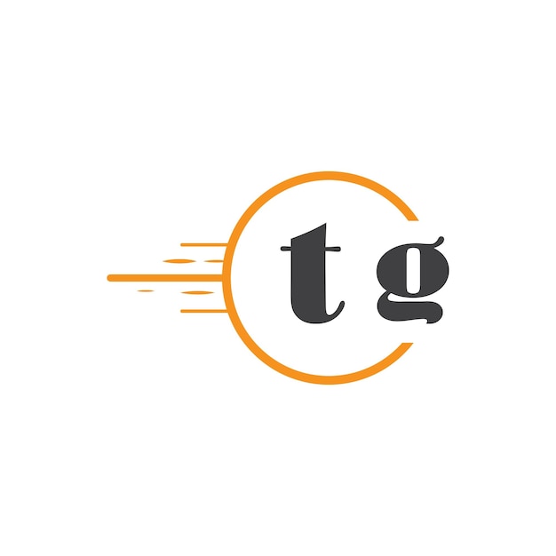 Logotipo inicial de monograma tg con diseño de estilo círculo