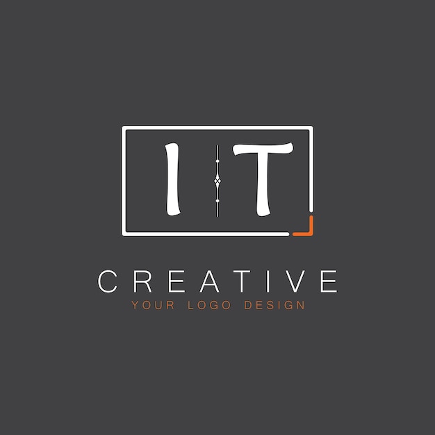 Logotipo inicial de monograma de TI para Creative con diseño de estilo cuadrado