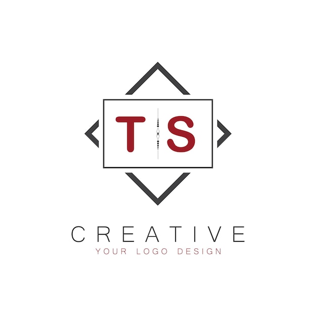El logotipo inicial del monograma TS con un diseño creativo de estilo cuadrado