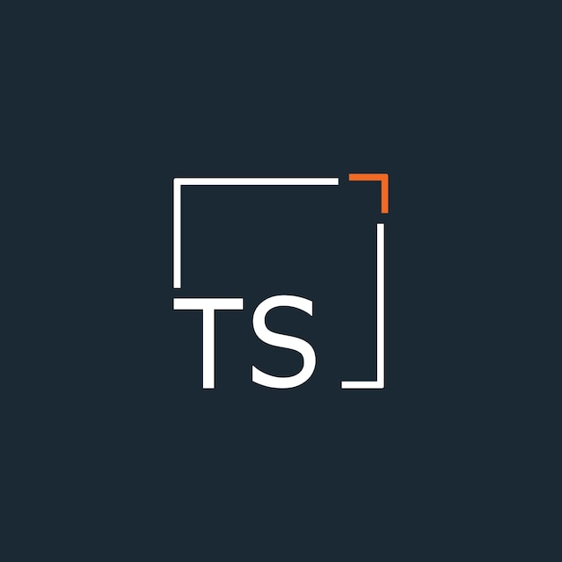 Logotipo inicial del monograma TS con diseño de estilo cuadrado