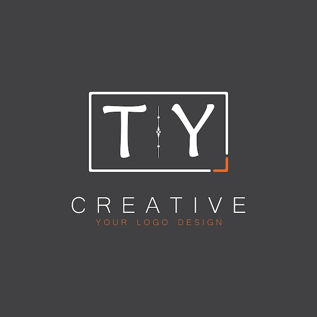 Logotipo inicial de monograma TY para Creative con diseño de estilo cuadrado