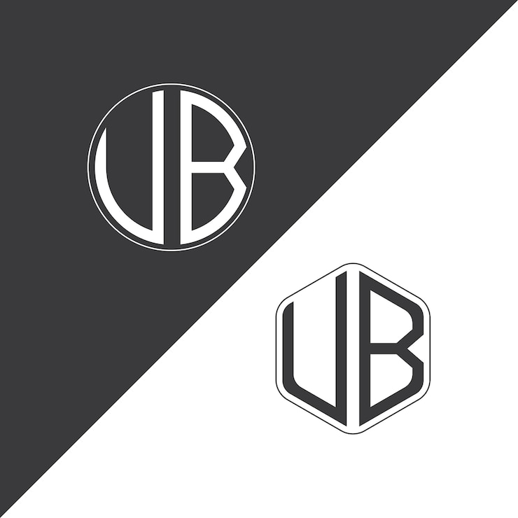 Vector logotipo inicial de monograma de ub con forma de círculo y polígono diseño creativo del logotipo