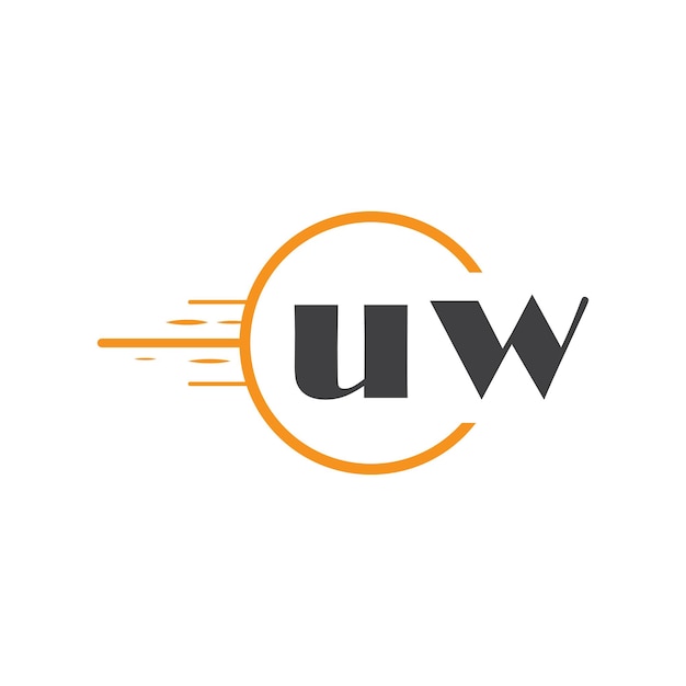 el logotipo inicial del monograma uw con un diseño de estilo círculo
