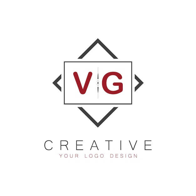 Logotipo inicial de monograma VG con diseño creativo de estilo cuadrado