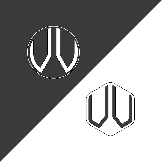 Logotipo inicial de monograma VV con diseño creativo de logotipo en forma de círculo y polígono