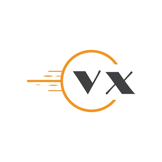 Logotipo inicial de monograma vx con diseño de estilo círculo