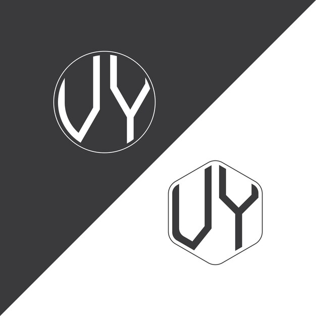 Logotipo inicial de monograma VY con diseño creativo de logotipo en forma de círculo y polígono