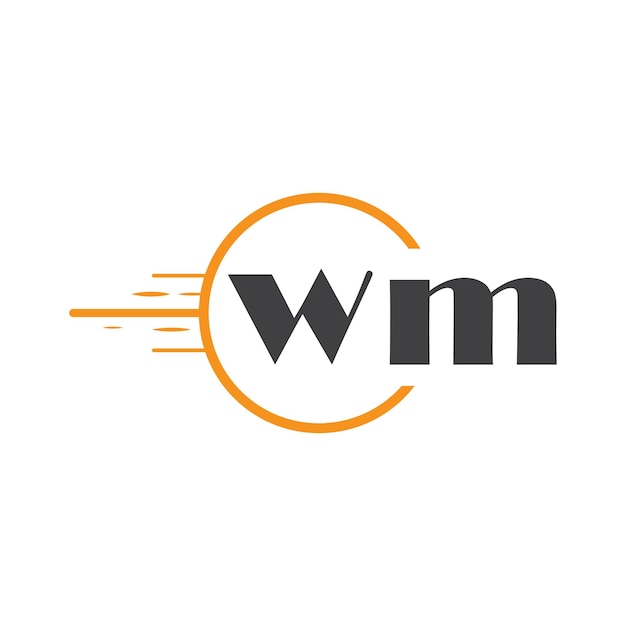 Logotipo inicial de monograma wm con diseño de estilo círculo
