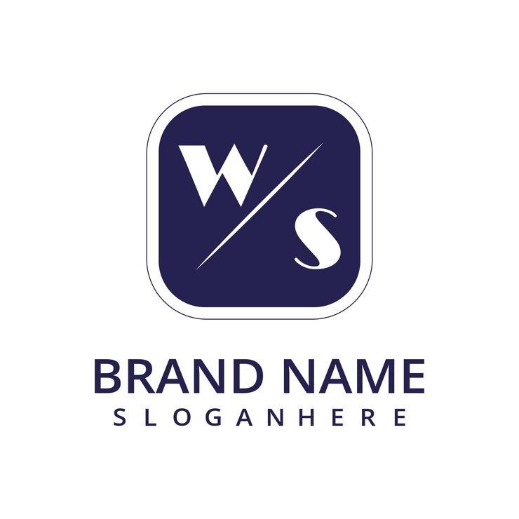 Vector el logotipo inicial del monograma ws con dsign de estilo rectangular