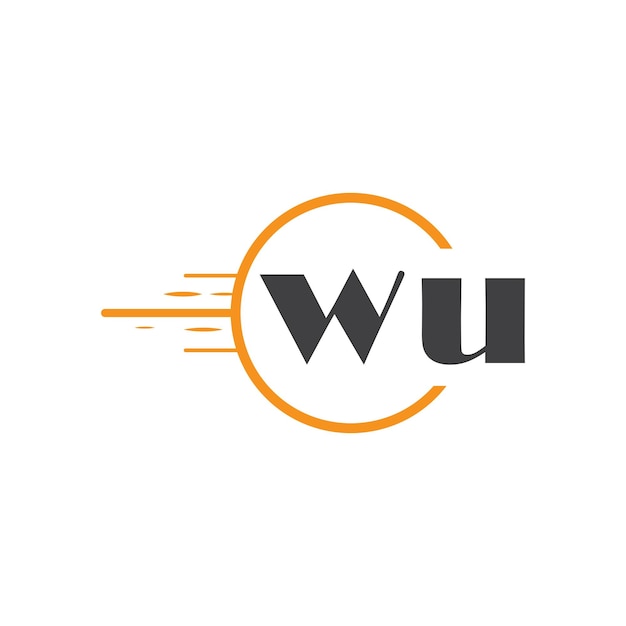 Logotipo inicial de monograma wu con diseño de estilo círculo