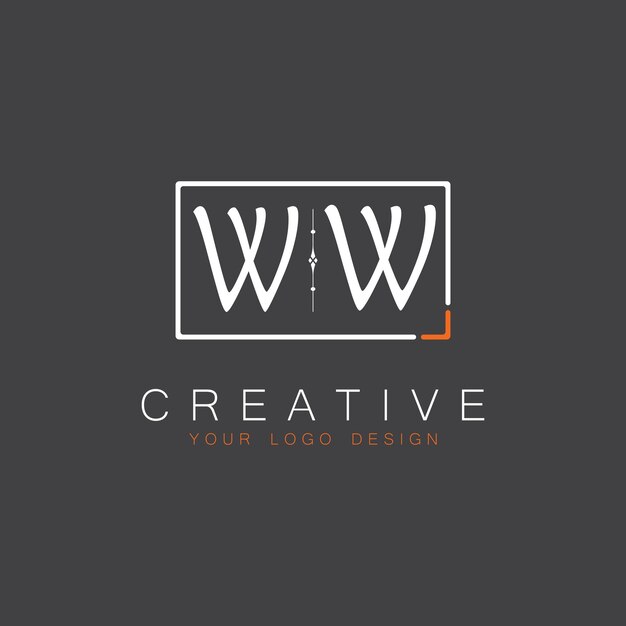 Logotipo inicial de monograma WW para Creative con diseño de estilo cuadrado