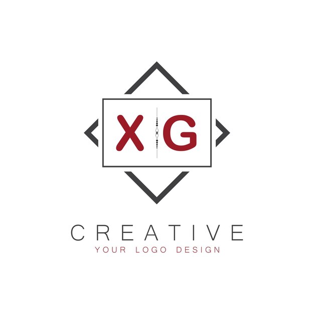 Logotipo inicial de monograma XG con diseño creativo de estilo cuadrado