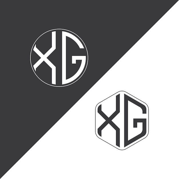 Logotipo inicial de monograma XG con diseño creativo de logotipo en forma de círculo y polígono