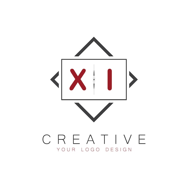 El logotipo inicial del monograma XI con un diseño creativo de estilo cuadrado