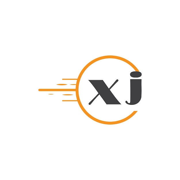 Logotipo inicial de monograma xj con diseño de estilo círculo