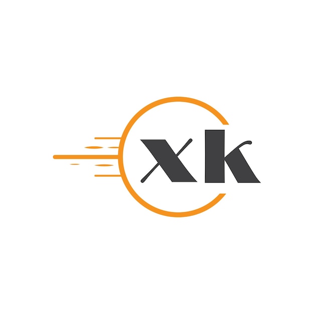 Logotipo inicial de monograma xk con diseño de estilo círculo