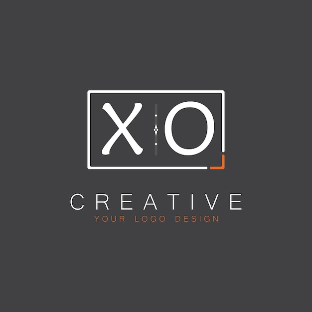 El logotipo inicial de monograma XO para Creative con diseño de estilo cuadrado