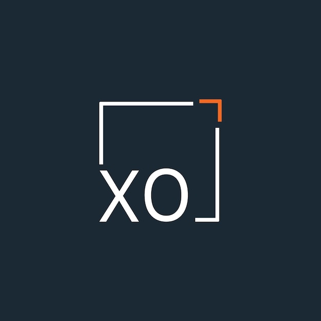 Logotipo inicial de monograma XO con diseño de estilo cuadrado