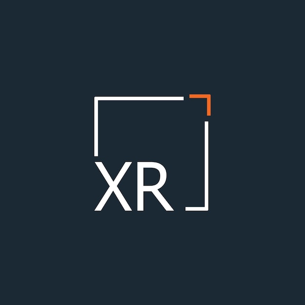 Logotipo inicial de monograma XR con diseño de estilo cuadrado