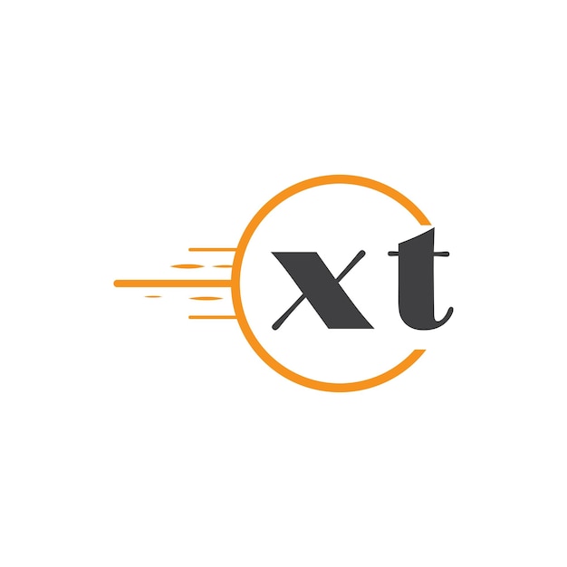Logotipo inicial de monograma xt con diseño de estilo círculo