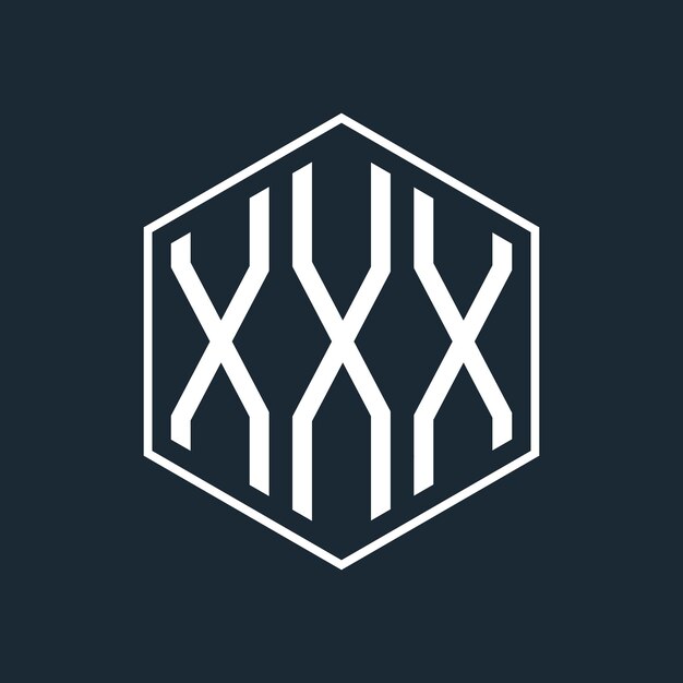 Logotipo inicial de monograma XXX con diseño de estilo Poligon
