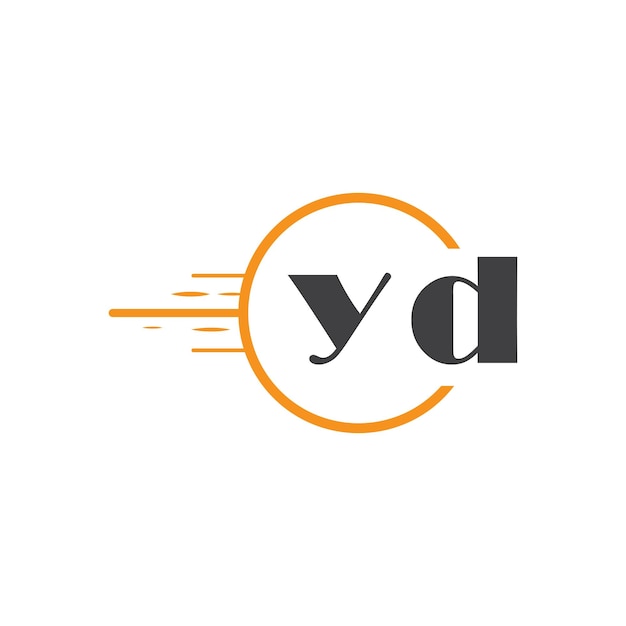 logotipo inicial de monograma yd con diseño de estilo de círculo