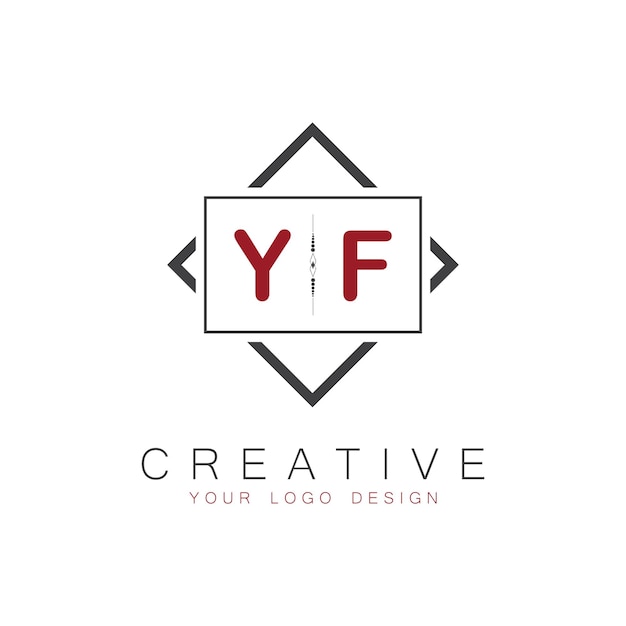 Logotipo inicial de monograma YF con diseño creativo de estilo cuadrado