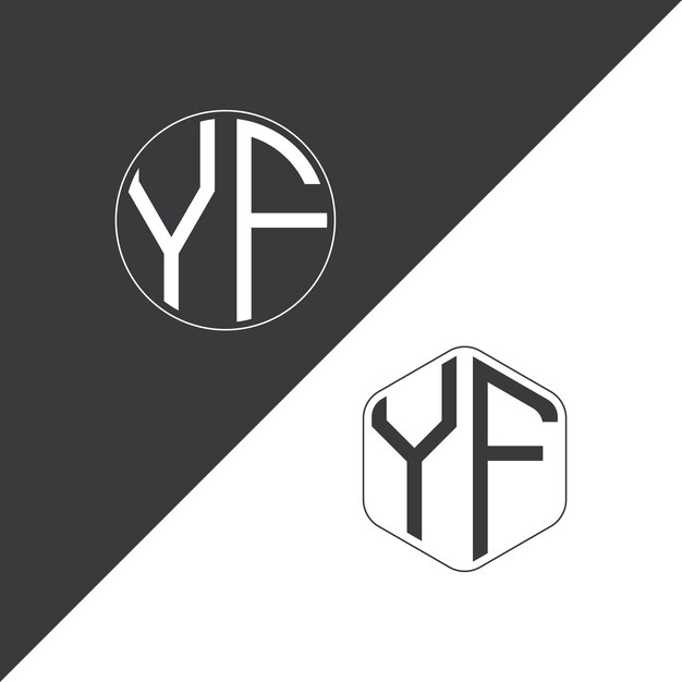 Logotipo inicial de monograma YF Con diseño creativo de logotipo en forma de círculo y polígono