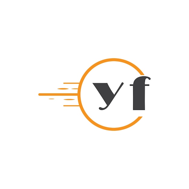 El logotipo inicial del monograma yf con diseño de estilo círculo