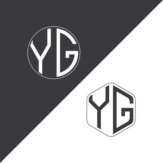 Logotipo inicial de monograma YG Con diseño creativo de logotipo en forma de círculo y polígono