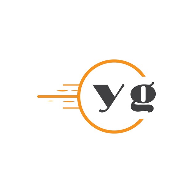 logotipo inicial de monograma yg con diseño de estilo de círculo