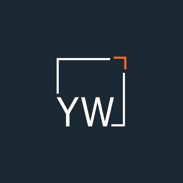 Logotipo inicial de monograma YW con diseño de estilo cuadrado