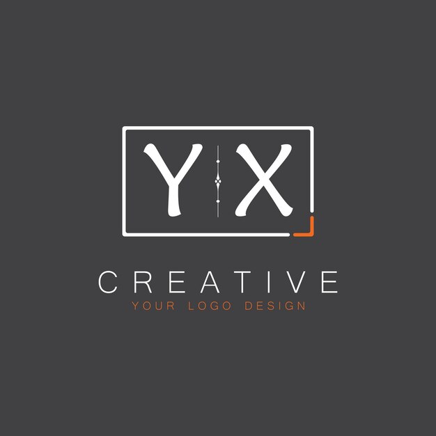 El logotipo inicial de monograma YX para Creative con diseño de estilo cuadrado