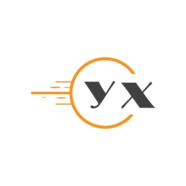 Logotipo inicial de monograma yx con diseño de estilo círculo