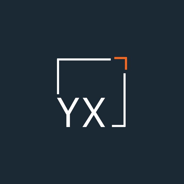 Logotipo inicial de monograma YX con diseño de estilo cuadrado