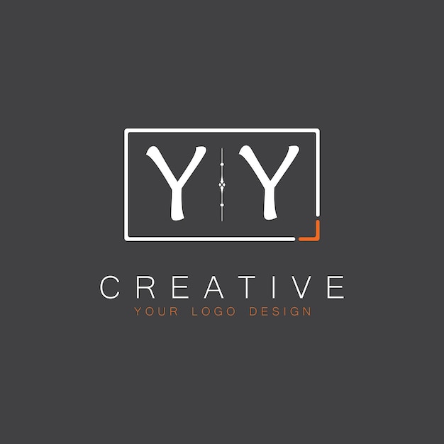 Logotipo inicial de monograma YY para Creative con diseño de estilo cuadrado