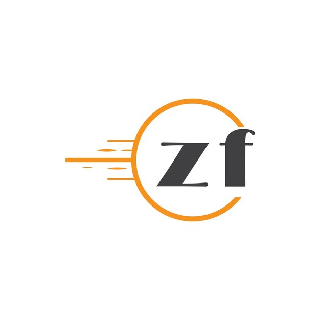 Logotipo inicial de monograma zf con diseño de estilo círculo