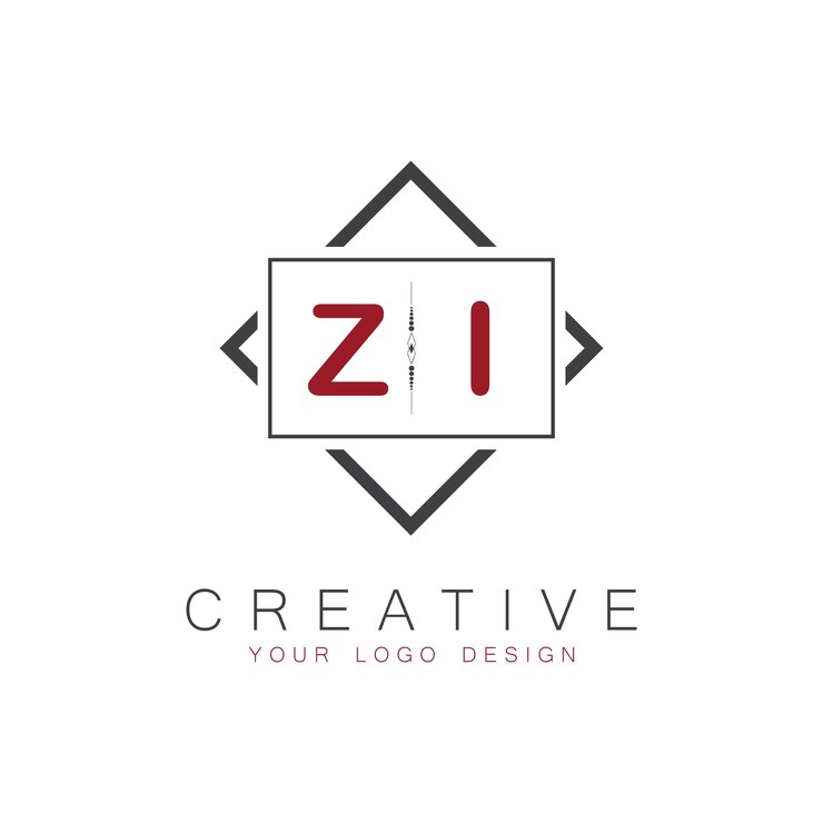 Vector logotipo inicial de monograma de zi con diseño creativo de estilo cuadrado