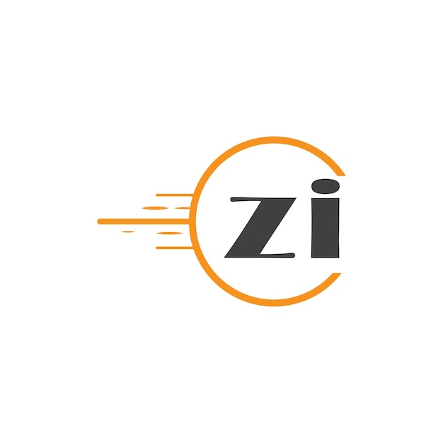 logotipo inicial de monograma zi con diseño de estilo de círculo