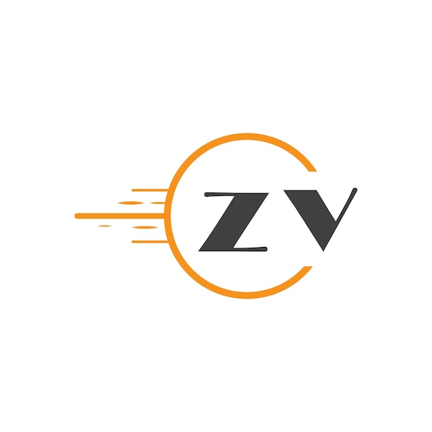 logotipo inicial de monograma zv con diseño de estilo círculo