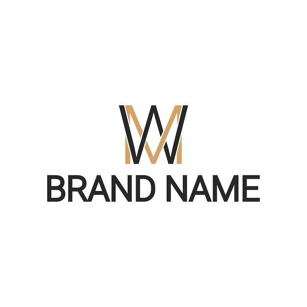 Logotipo inicial de MW Diseño de logotipo de letra WM Logotipo de monograma
