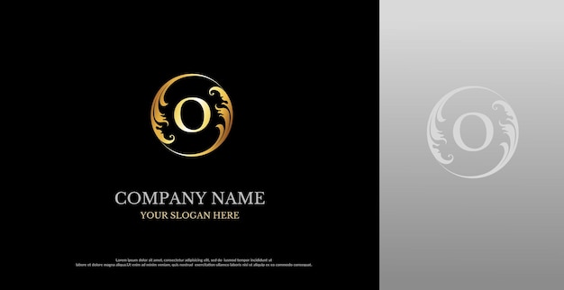 Logotipo inicial O con adorno de lujo