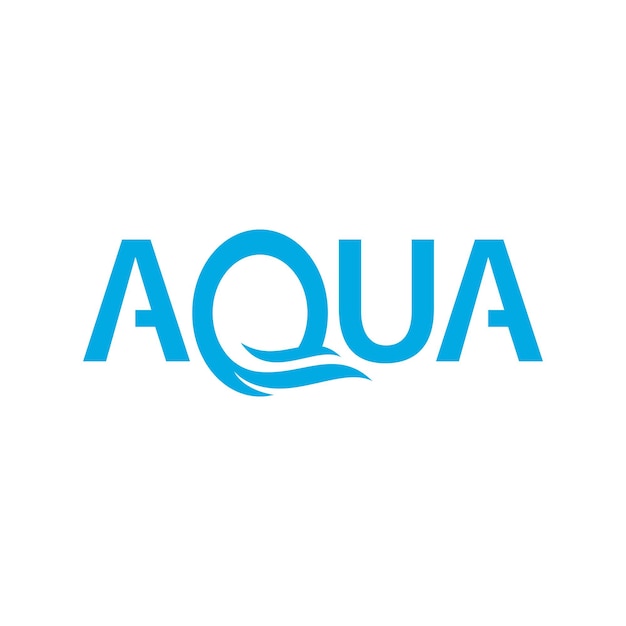 Logotipo inicial de onda de agua con letra q