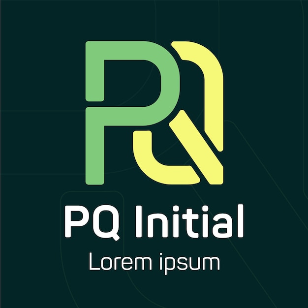 logotipo inicial de la palabra P y Q vector