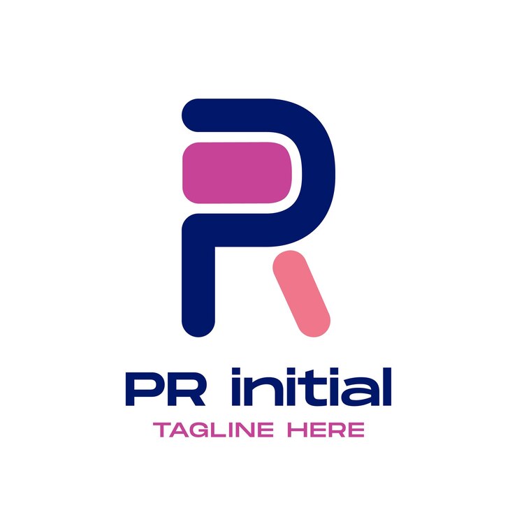 Vector logotipo inicial de la palabra p y r vector