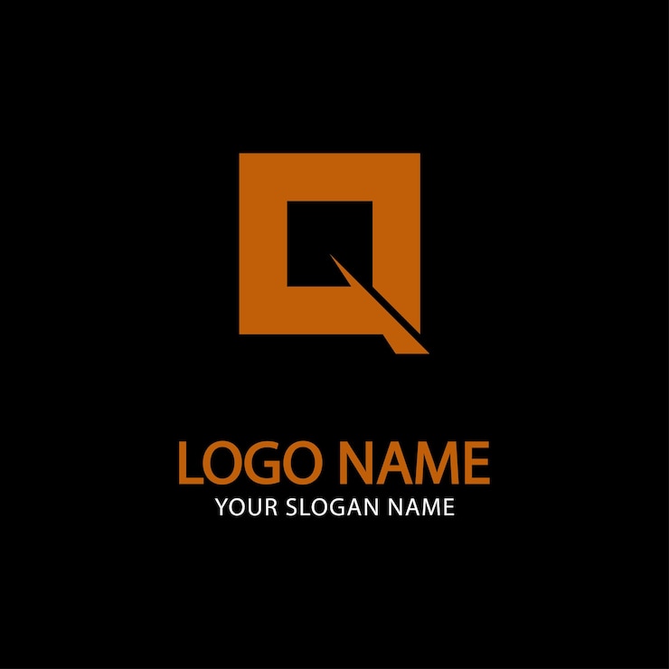 Vector logotipo inicial simple de la letra q, logotipo cuadrado geométrico
