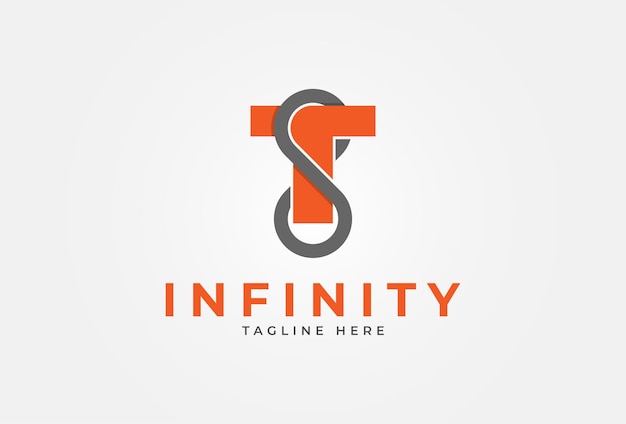 Logotipo inicial de t infinity adecuado para el diseño de logotipos de tecnología, marca y empresa