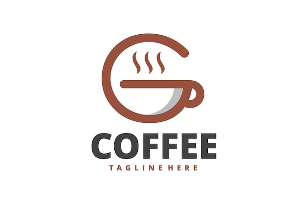 logotipo inicial de la taza de café G