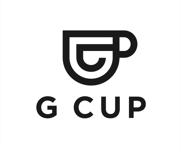 Logotipo inicial de la taza de café g