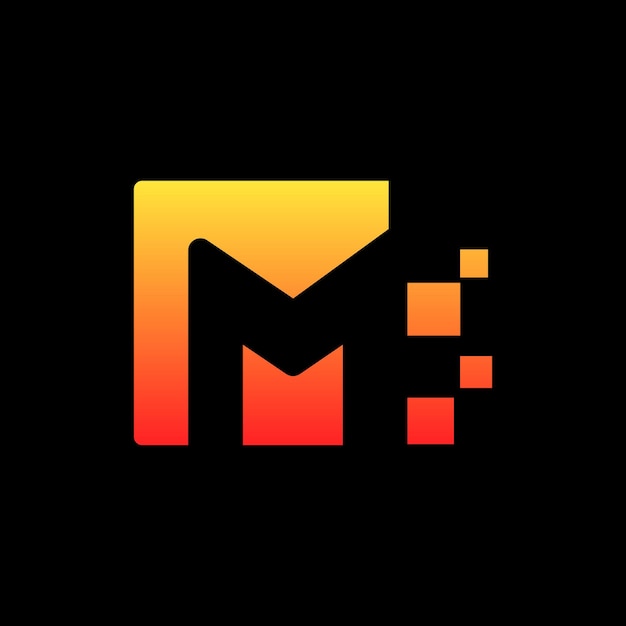 Logotipo inicial de tecnología M Diseño de logotipo ilustración vectorial aislada